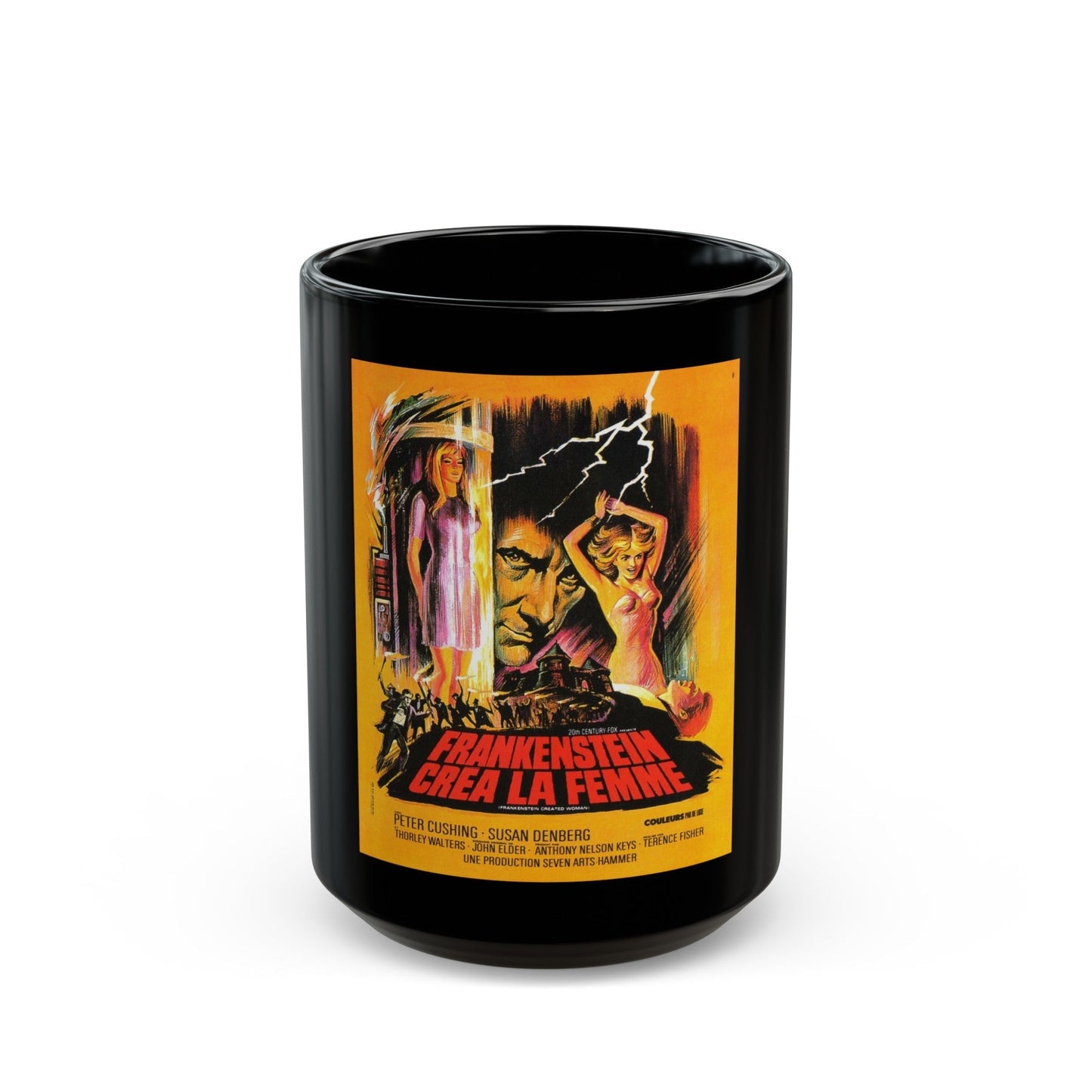 FRANKENSTEIN CREATED WOMAN (FRENCH) 1967 Movie Poster - Black Coffee Mug-15oz-The Sticker Space