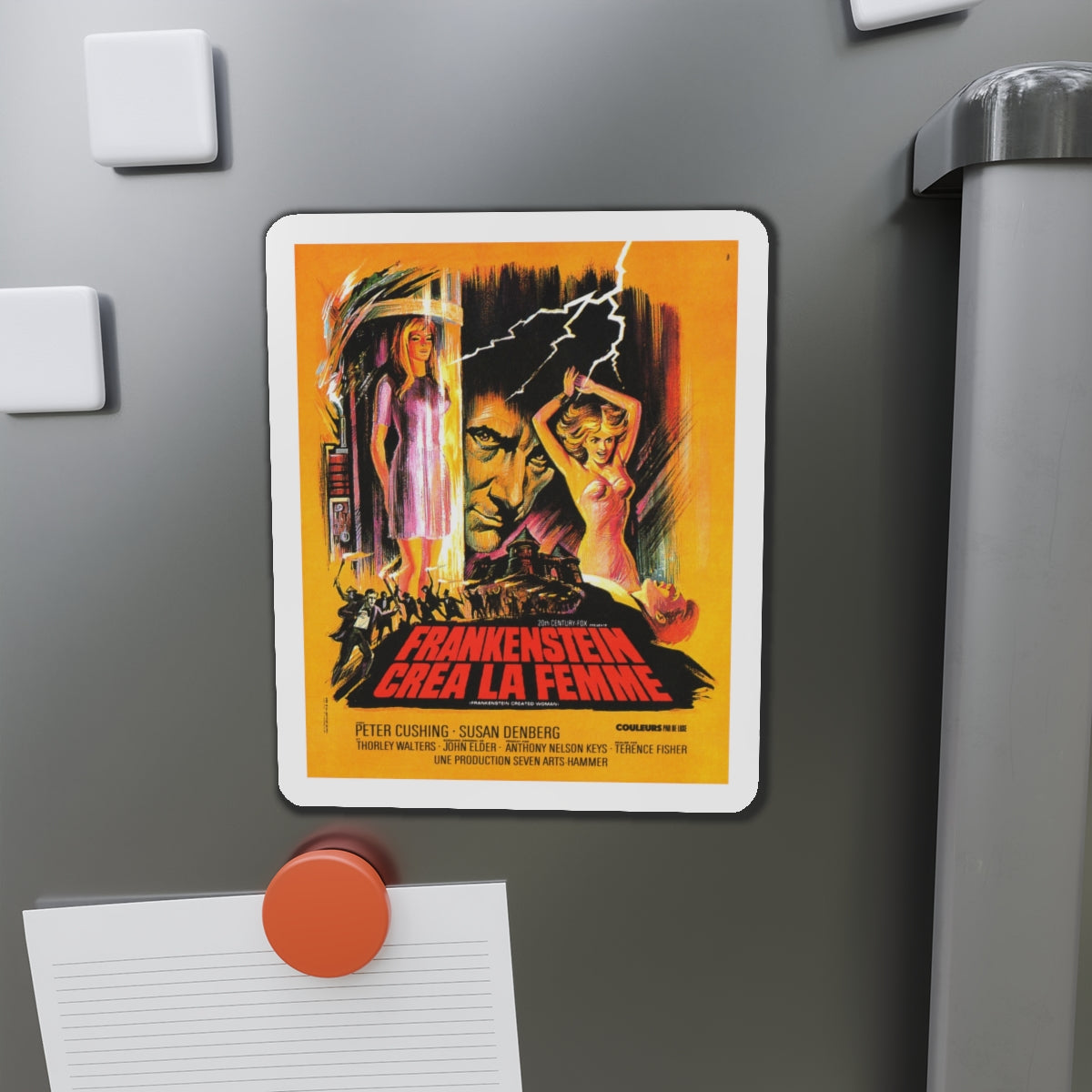 FRANKENSTEIN CREATED WOMAN (FRENCH) 1967 Movie Poster - Die-Cut Magnet-The Sticker Space