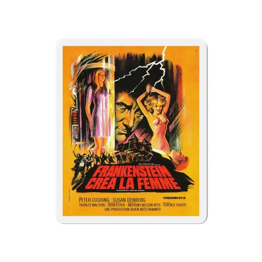 FRANKENSTEIN CREATED WOMAN (FRENCH) 1967 Movie Poster - Refrigerator Magnet 6 Inch - The Sticker Space