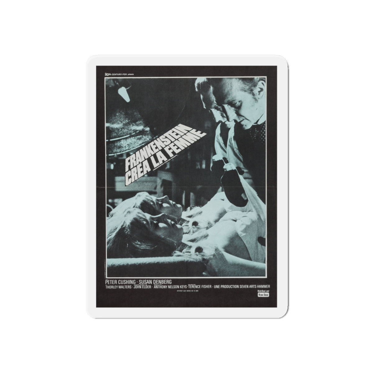 FRANKENSTEIN CREATED WOMAN (FRENCH) 2 1967 Movie Poster - Die-Cut Magnet-6 × 6"-The Sticker Space