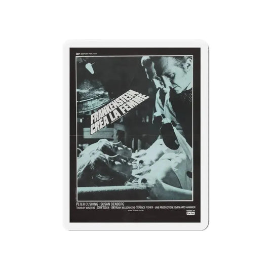FRANKENSTEIN CREATED WOMAN (FRENCH) 2 1967 Movie Poster - Refrigerator Magnet 6 Inch - The Sticker Space