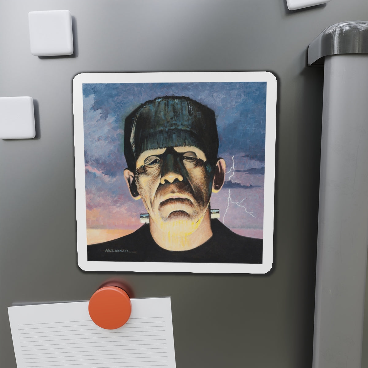 Frankenstein (Magazine Illustration) Refrigerator Magnet-The Sticker Space