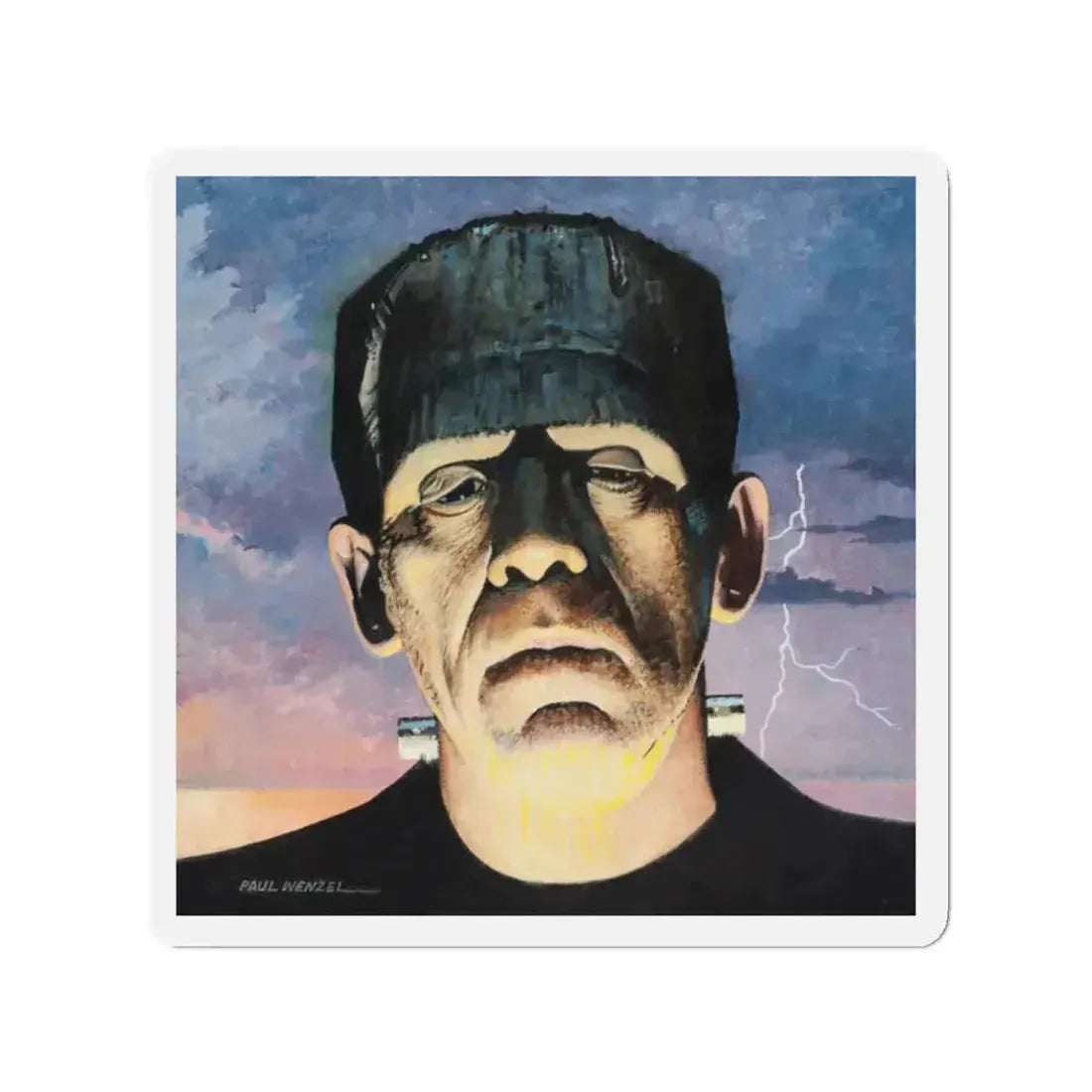 Frankenstein (Magazine Illustration) Refrigerator Magnet 2 Inch Die-Cut - The Sticker Space
