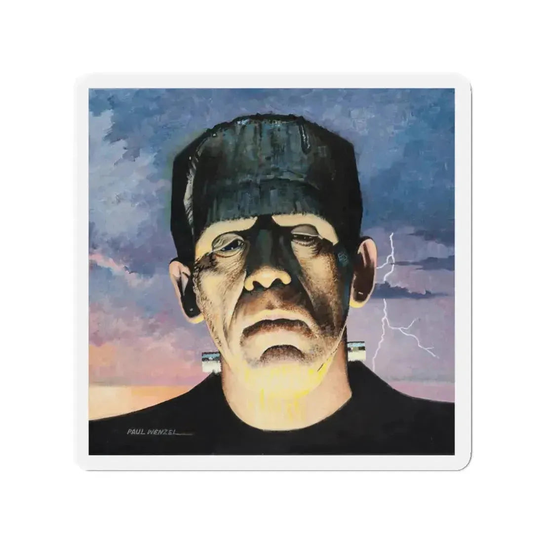 Frankenstein (Magazine Illustration) Refrigerator Magnet 3 Inch Die-Cut - The Sticker Space