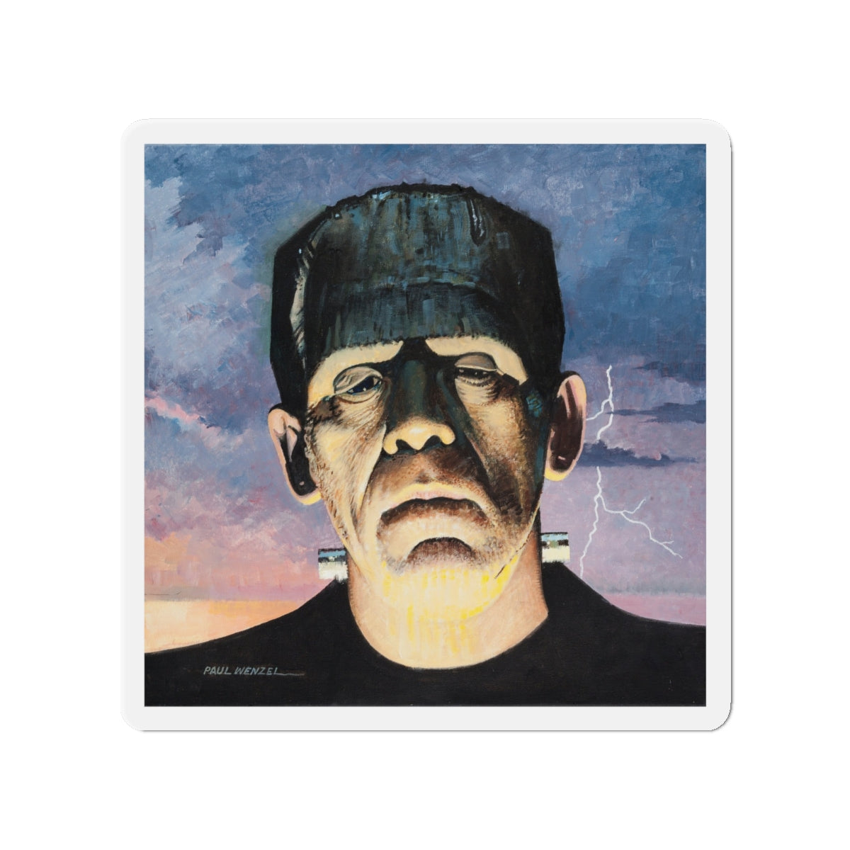 Frankenstein (Magazine Illustration) Refrigerator Magnet-4" x 4"-The Sticker Space