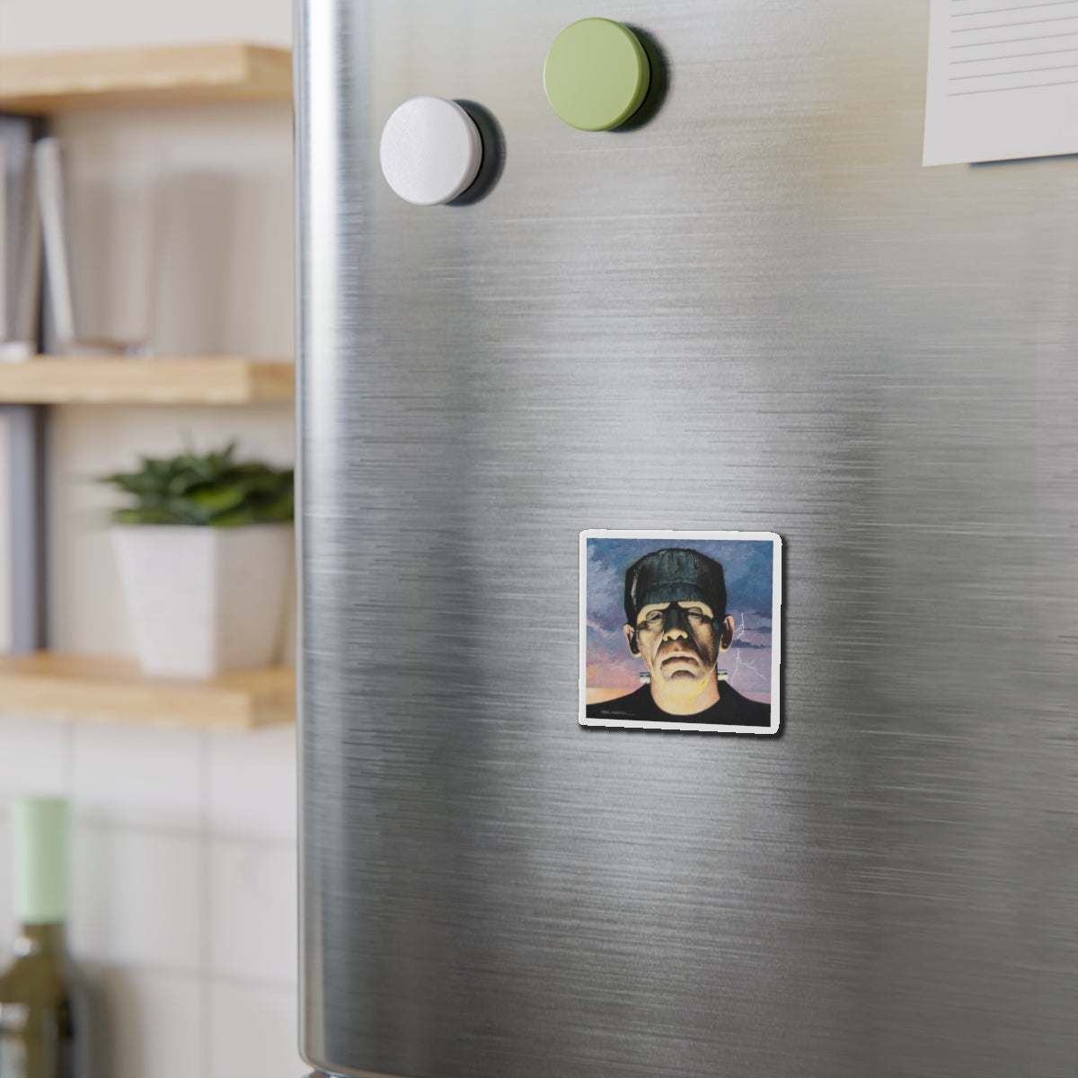 Frankenstein (Magazine Illustration) Refrigerator Magnet-The Sticker Space