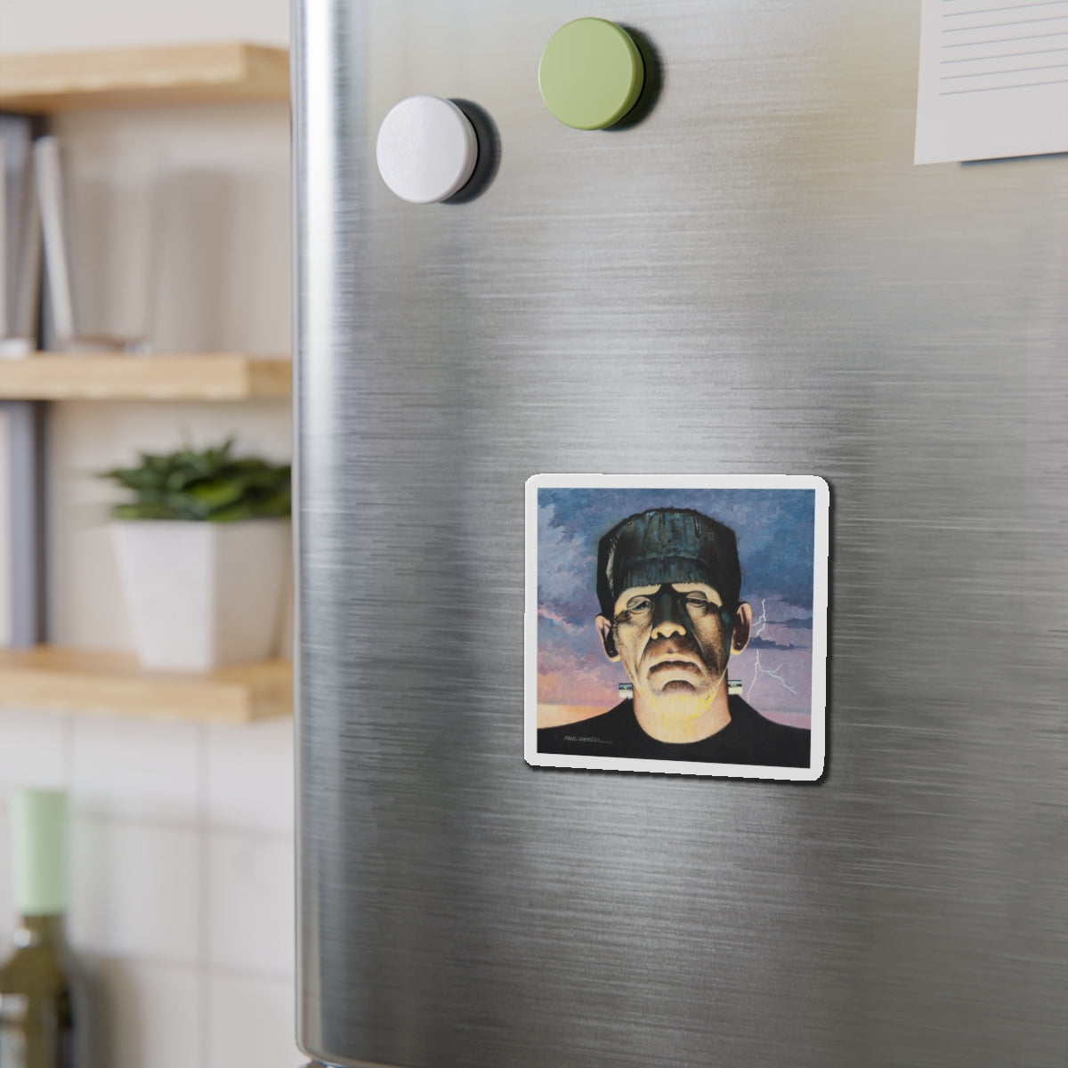 Frankenstein (Magazine Illustration) Refrigerator Magnet-The Sticker Space