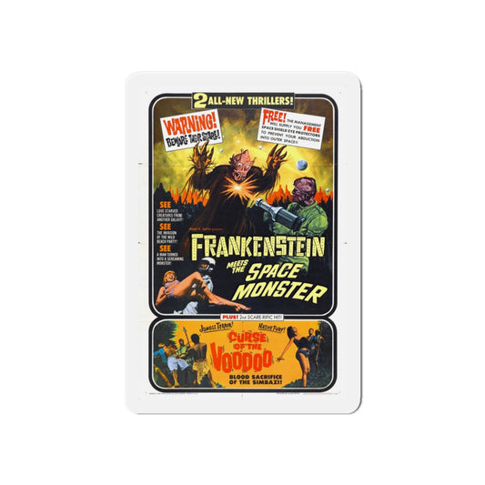 FRANKENSTEIN MEETS THE SPACE MONSTER + CURSE OF THE VOODOO 1965 Movie Poster - Die-Cut Magnet-6 × 6"-The Sticker Space