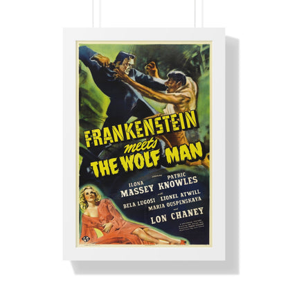 FRANKENSTEIN MEETS THE WOLF MAN 1943 - Framed Movie Poster-16″ x 24″-The Sticker Space