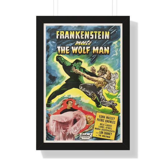 FRANKENSTEIN MEETS THE WOLF MAN (2) 1943 - Framed Movie Poster-16″ x 24″-The Sticker Space