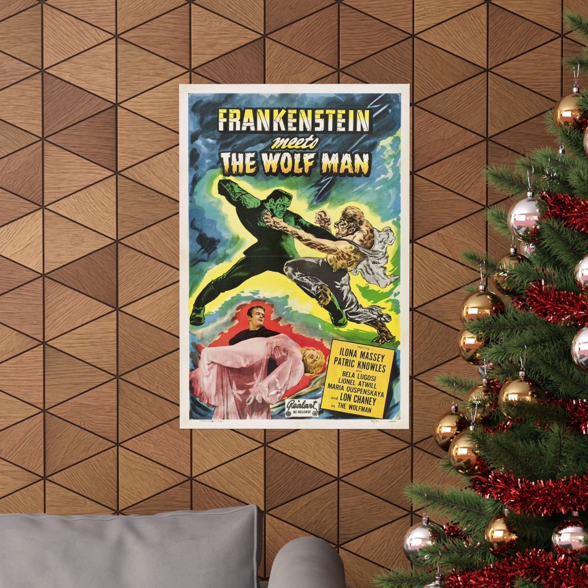 FRANKENSTEIN MEETS THE WOLF MAN (2) 1943 - Paper Movie Poster-The Sticker Space