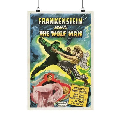 FRANKENSTEIN MEETS THE WOLF MAN (2) 1943 - Paper Movie Poster 12″ x 18″ Matte - The Sticker Space