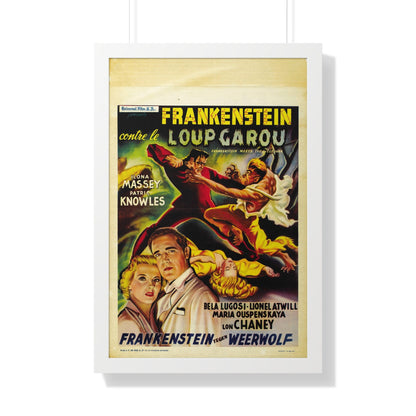 FRANKENSTEIN MEETS THE WOLF MAN (BELGIAN) 1943 - Framed Movie Poster-20" x 30"-The Sticker Space