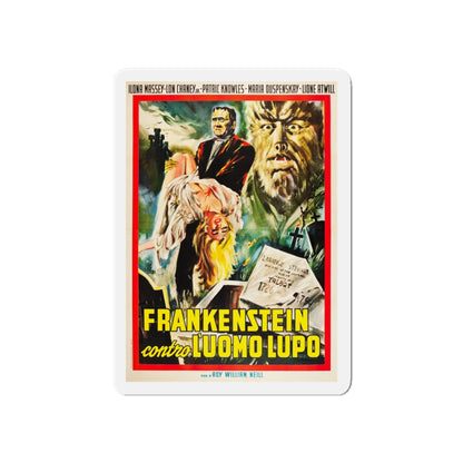 FRANKENSTEIN MEETS THE WOLF MAN (ITALIAN) 1943 Movie Poster - Die-Cut Magnet-6 × 6"-The Sticker Space