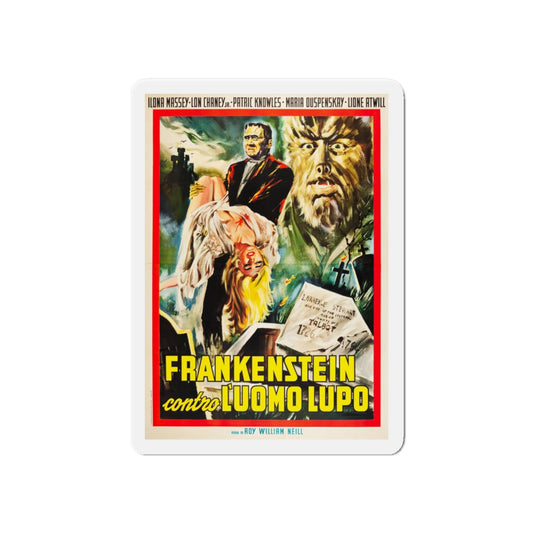 FRANKENSTEIN MEETS THE WOLF MAN (ITALIAN) 1943 Movie Poster - Die-Cut Magnet-6 × 6"-The Sticker Space