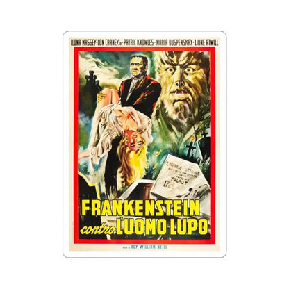 FRANKENSTEIN MEETS THE WOLF MAN (ITALIAN) 1943 Movie Poster - STICKER Vinyl Kiss-Cut Decal 6 Inch White - The Sticker Space