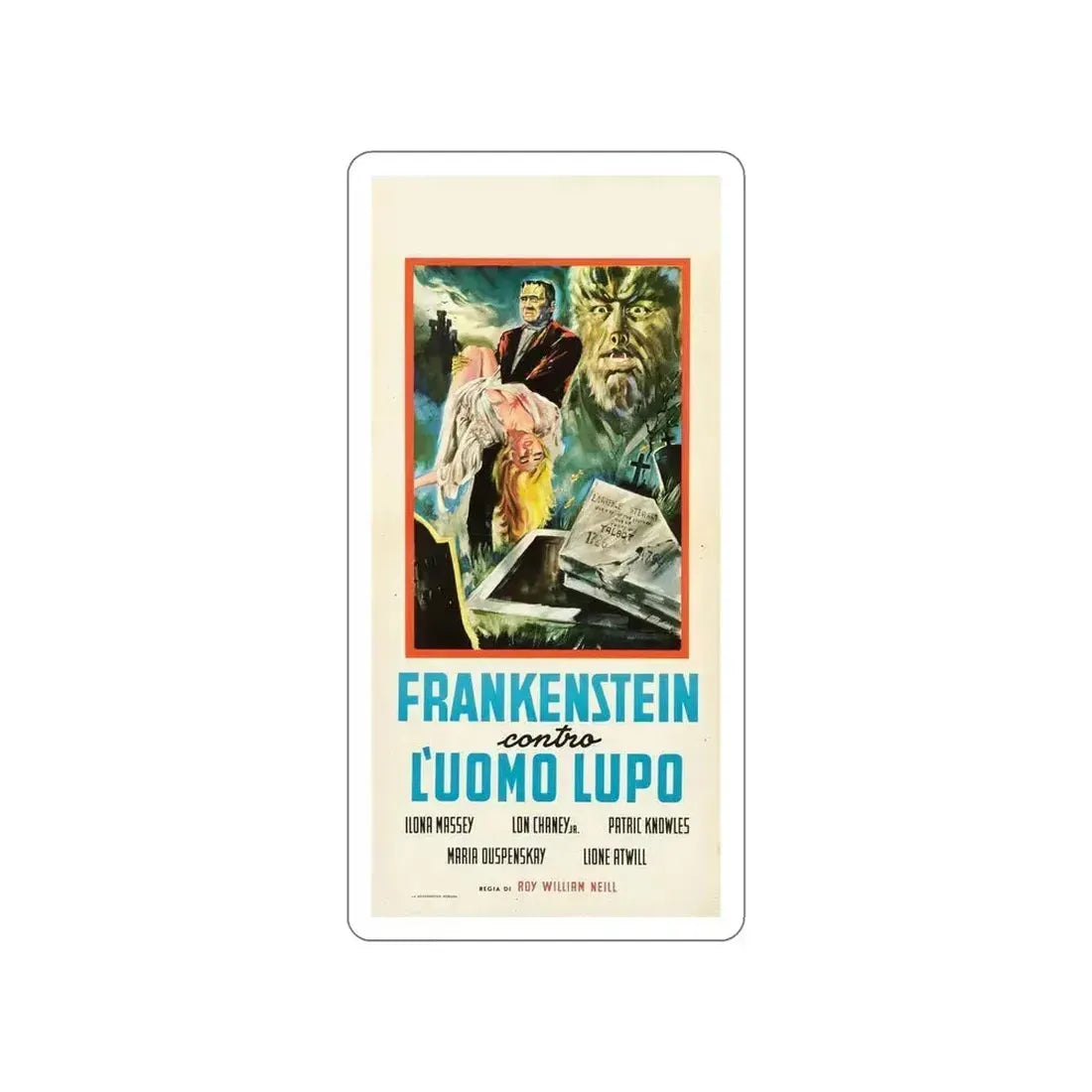 FRANKENSTEIN MEETS THE WOLF MAN (SPANISH) 2 1943 Movie Poster STICKER Vinyl Die-Cut Decal 6 Inch - The Sticker Space