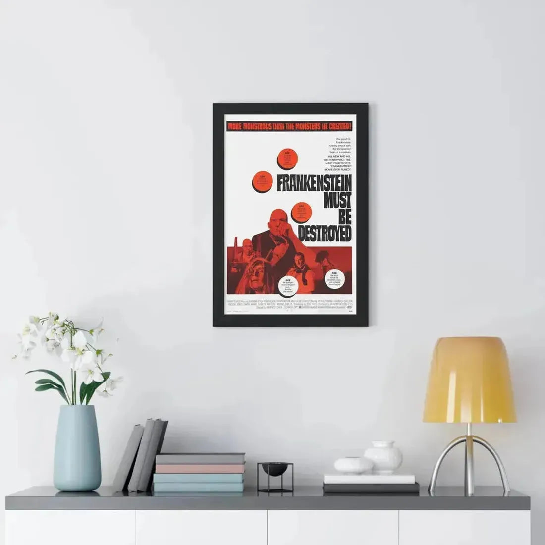 FRANKENSTEIN MUST BE DESTROYED 1969 - Framed Movie Poster - The Sticker Space