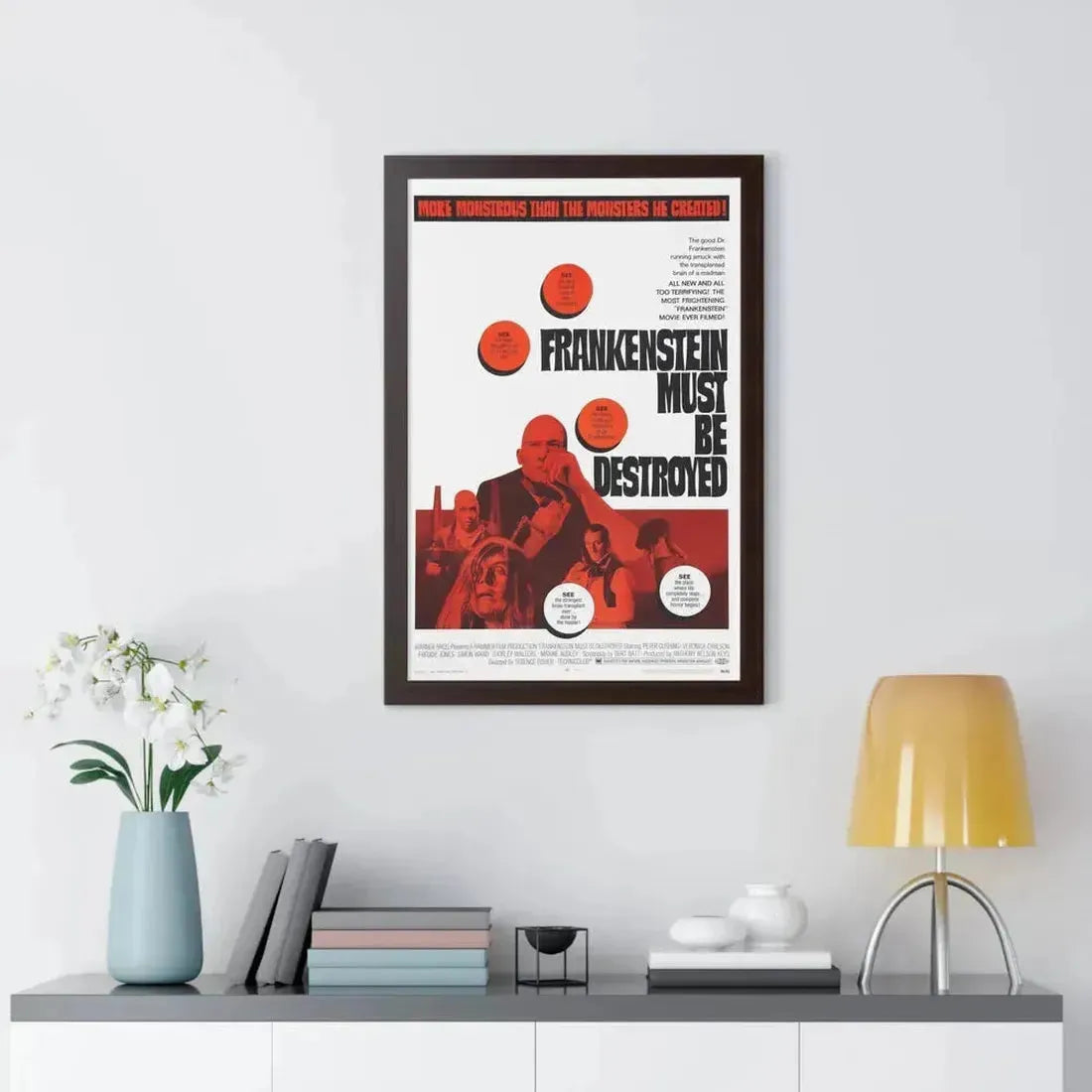 FRANKENSTEIN MUST BE DESTROYED 1969 - Framed Movie Poster - The Sticker Space