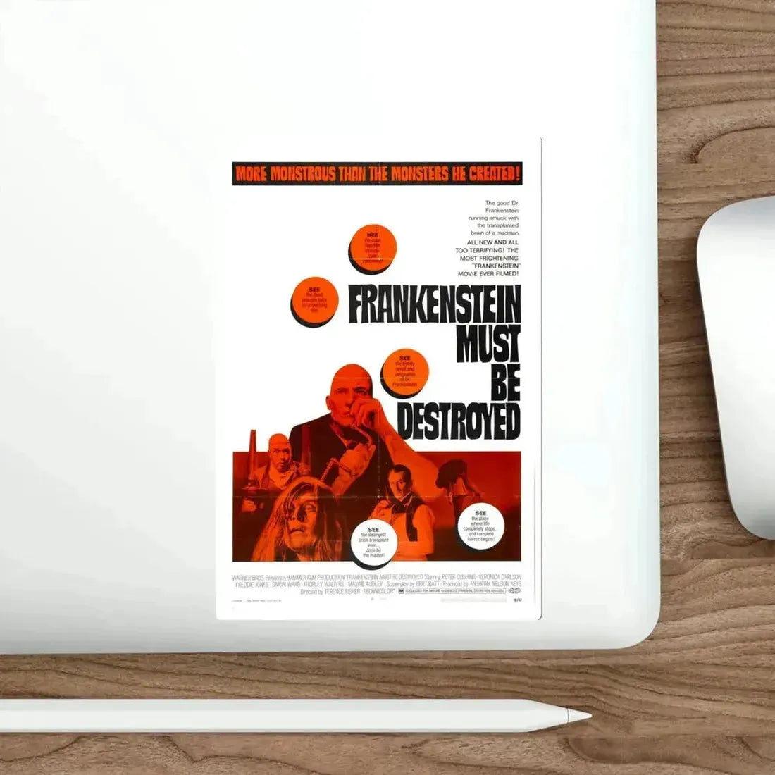 Frankenstein Must Be Destroyed 1970 Movie Poster STICKER Vinyl Die-Cut Decal - The Sticker Space
