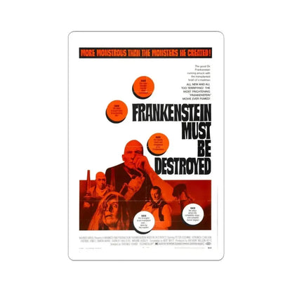 Frankenstein Must Be Destroyed 1970 Movie Poster - STICKER Vinyl Kiss-Cut Decal 6 Inch White - The Sticker Space