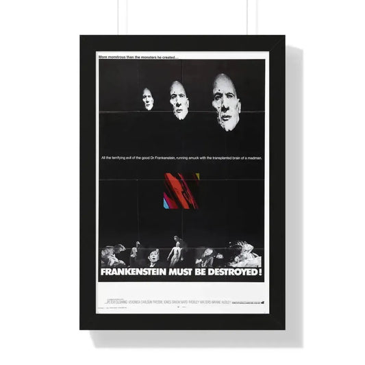 FRANKENSTEIN MUST BE DESTROYED (2) 1969 - Framed Movie Poster 16″ x 24″ Black - The Sticker Space