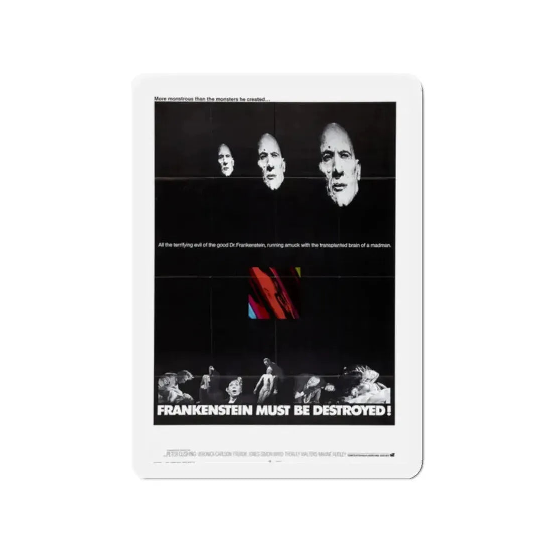 FRANKENSTEIN MUST BE DESTROYED (2) 1969 Movie Poster - Refrigerator Magnet 2 Inch - The Sticker Space