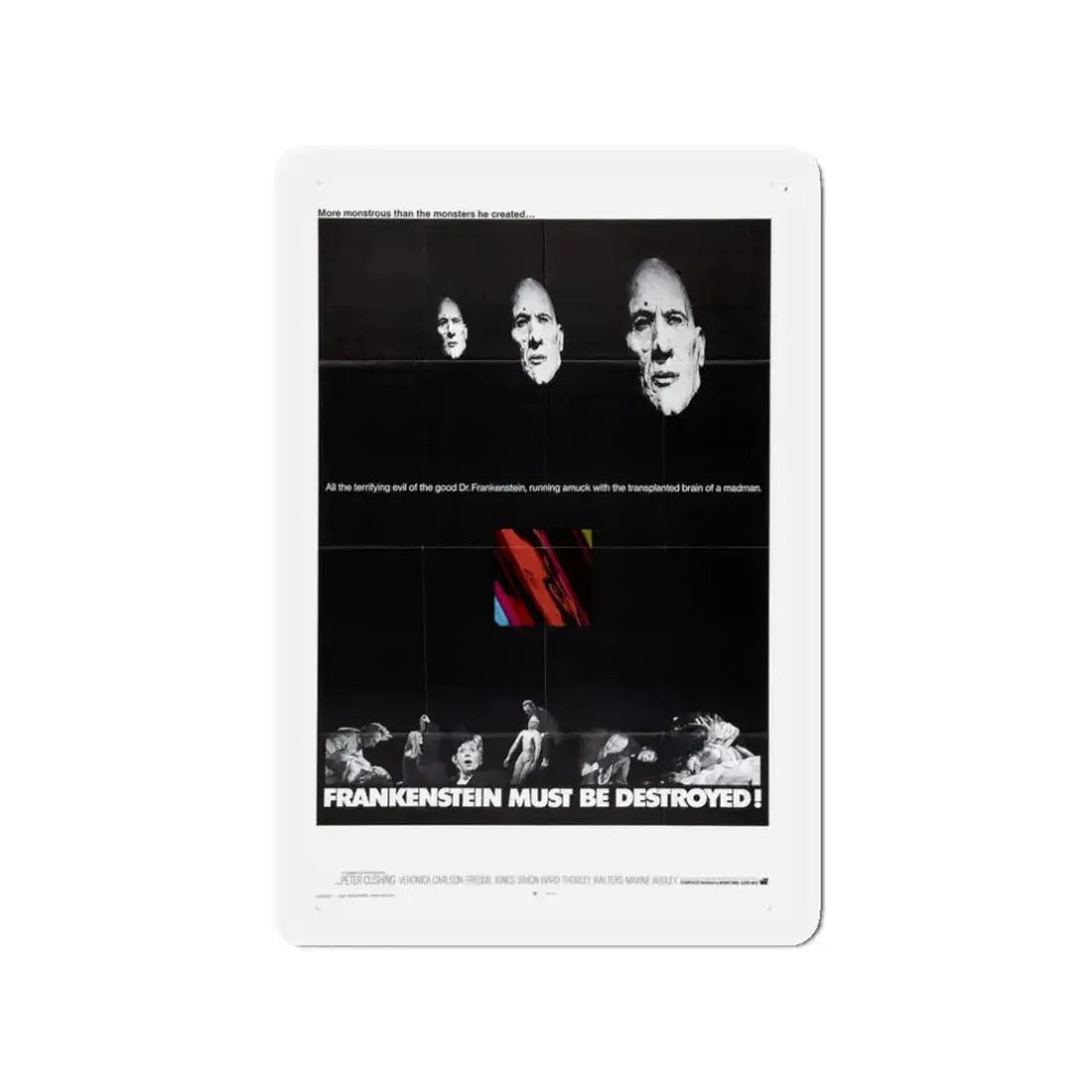 FRANKENSTEIN MUST BE DESTROYED (2) 1969 Movie Poster - Refrigerator Magnet 3 Inch - The Sticker Space