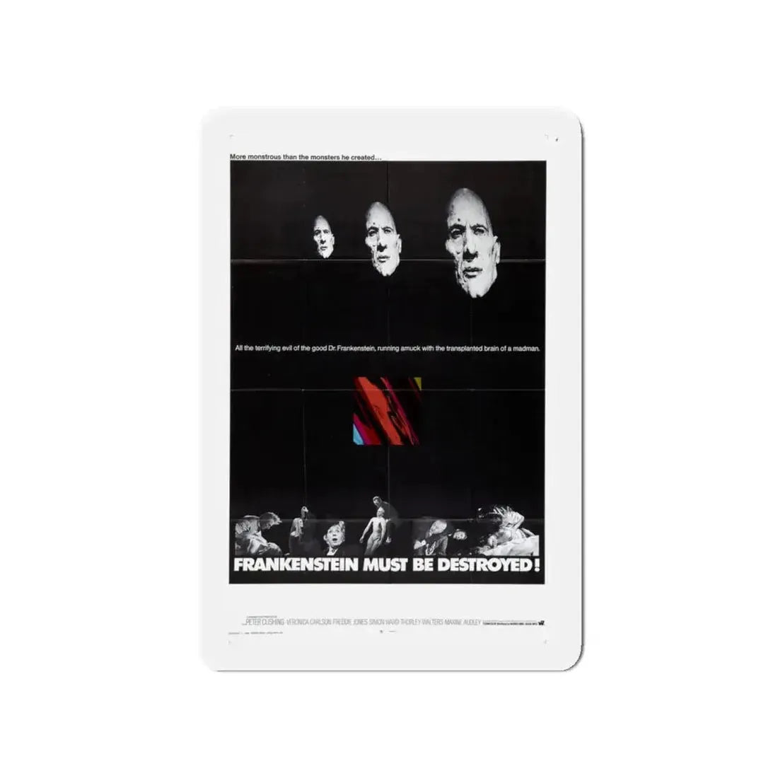 FRANKENSTEIN MUST BE DESTROYED (2) 1969 Movie Poster - Refrigerator Magnet 4 Inch - The Sticker Space