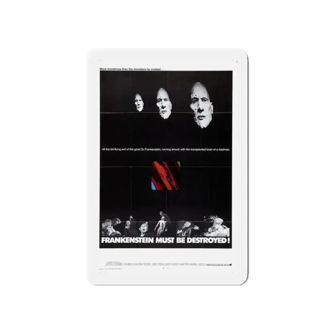 FRANKENSTEIN MUST BE DESTROYED (2) 1969 Movie Poster - Refrigerator Magnet 5 Inch - The Sticker Space