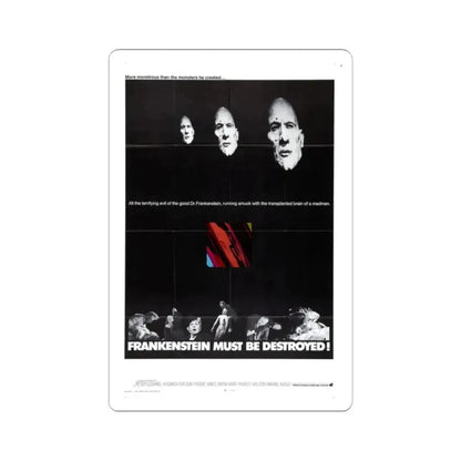 FRANKENSTEIN MUST BE DESTROYED (2) 1969 Movie Poster - STICKER Vinyl Kiss-Cut Decal 2 Inch White - The Sticker Space