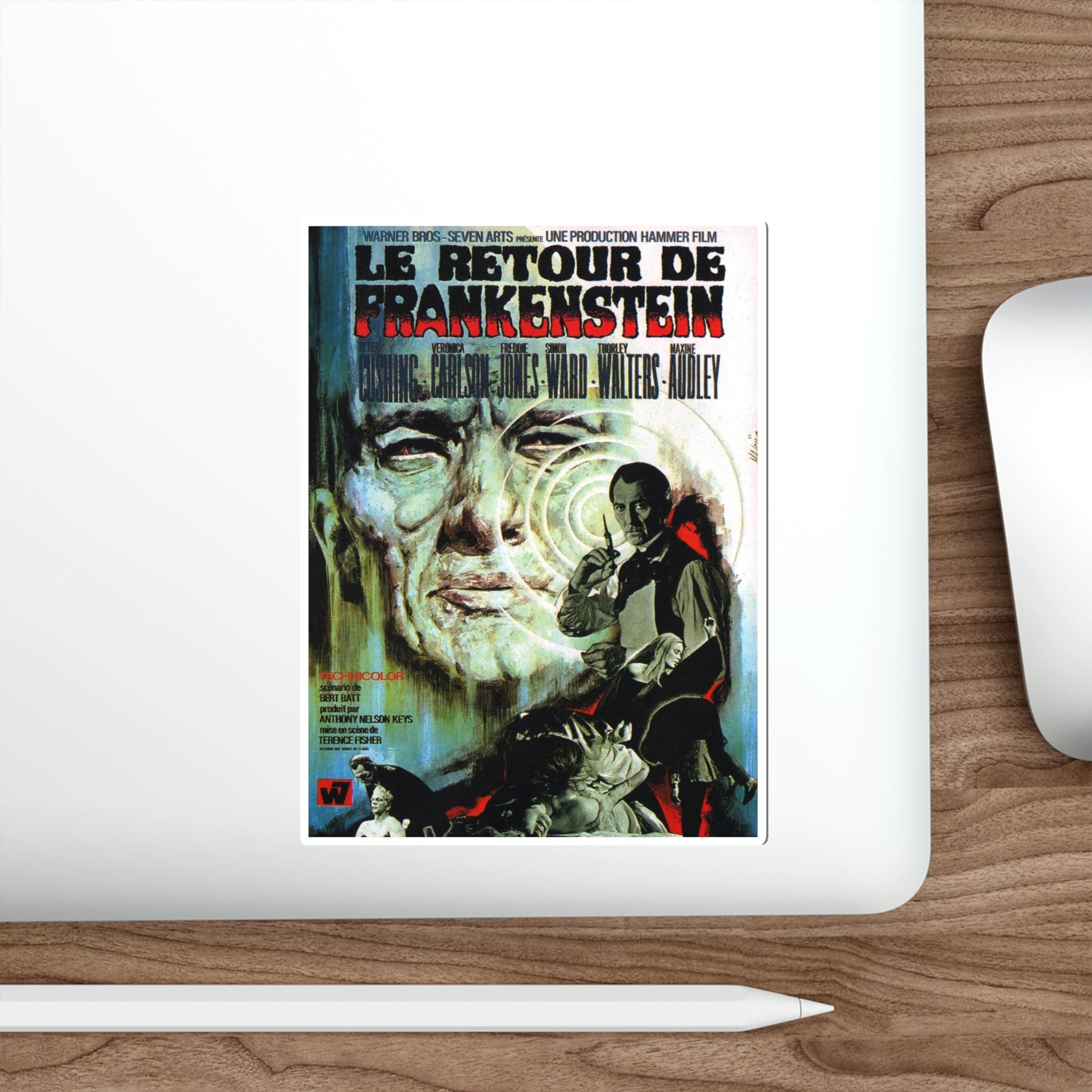 FRANKENSTEIN MUST BE DESTROYED (FRENCH) 1969 Movie Poster STICKER Vinyl Die-Cut Decal-The Sticker Space