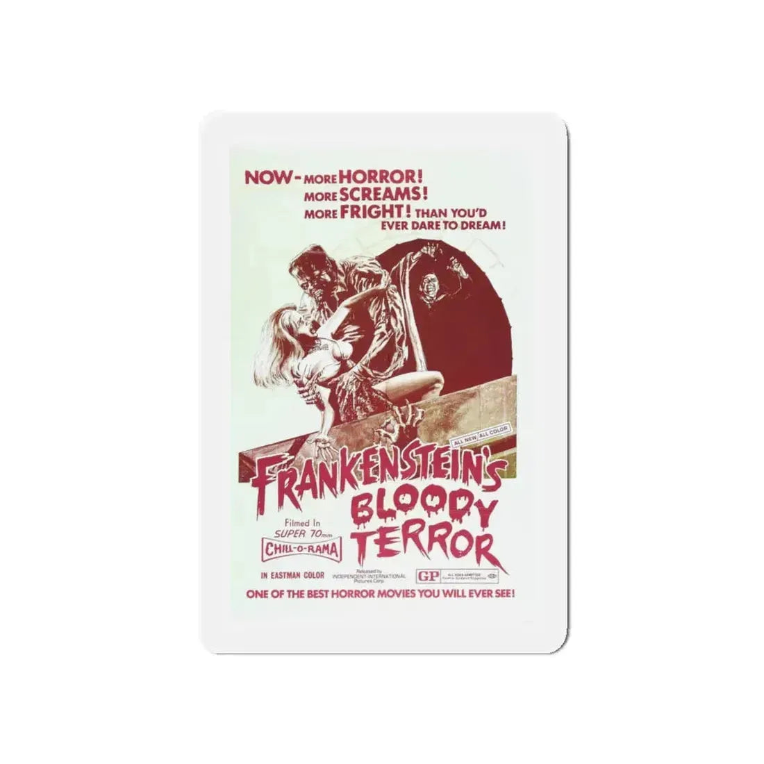 FRANKENSTEIN'S BLOODY TERROR 1968 Movie Poster - Refrigerator Magnet 5 Inch - The Sticker Space