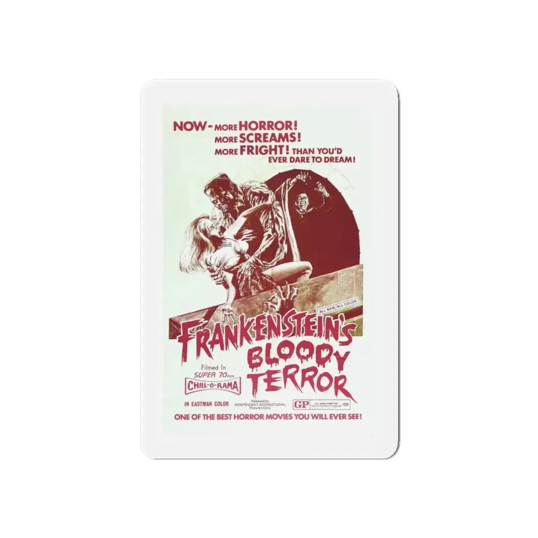 FRANKENSTEIN'S BLOODY TERROR 1968 Movie Poster - Refrigerator Magnet 6 Inch - The Sticker Space
