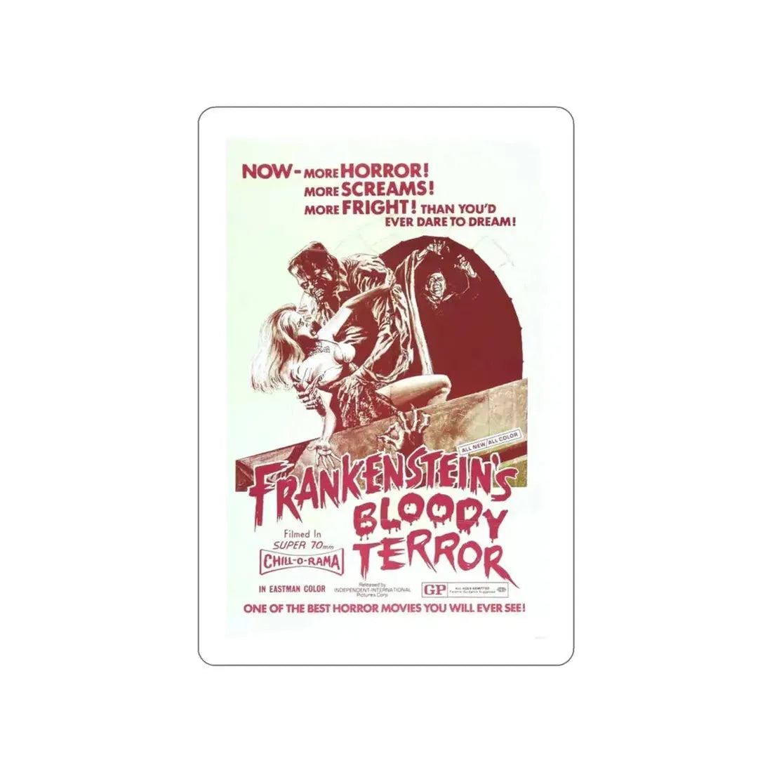FRANKENSTEIN'S BLOODY TERROR 1968 Movie Poster STICKER Vinyl Die-Cut Decal 3 Inch - The Sticker Space