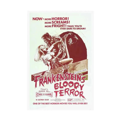 FRANKENSTEIN'S BLOODY TERROR 1968 - Paper Movie Poster - The Sticker Space