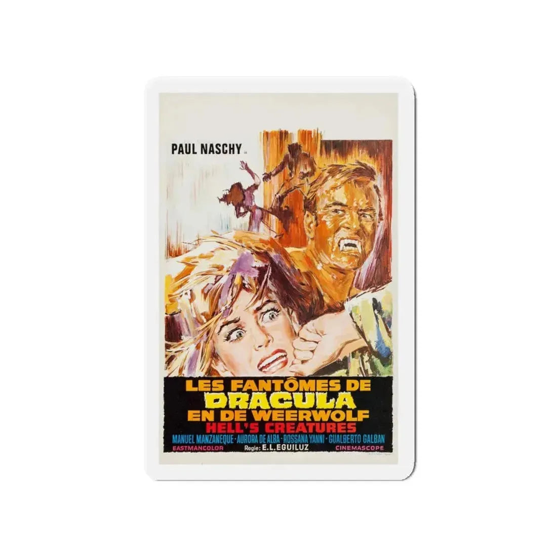 FRANKENSTEIN'S BLOODY TERROR (BELGIAN) 1968 Movie Poster - Refrigerator Magnet 4 Inch - The Sticker Space