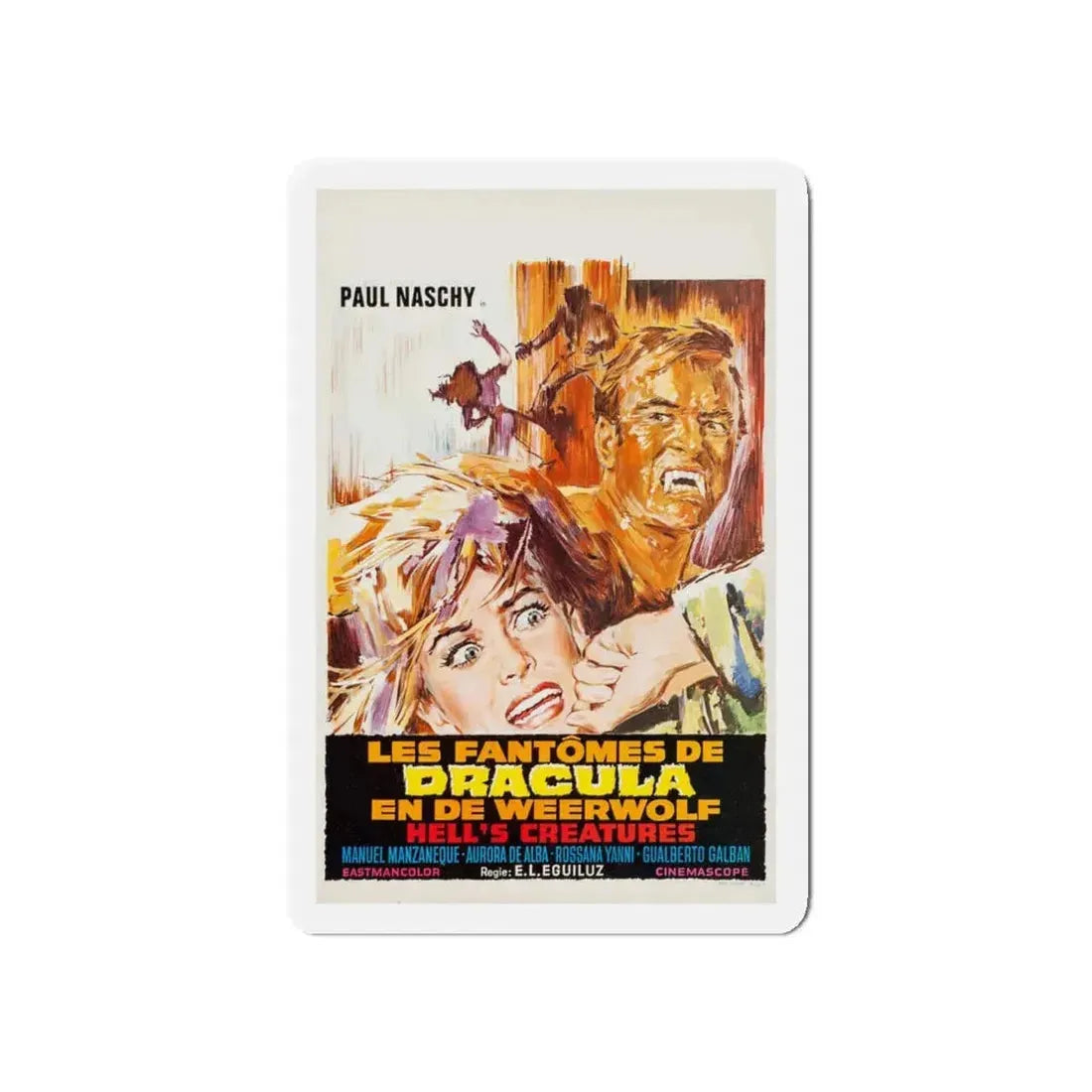 FRANKENSTEIN'S BLOODY TERROR (BELGIAN) 1968 Movie Poster - Refrigerator Magnet 5 Inch - The Sticker Space