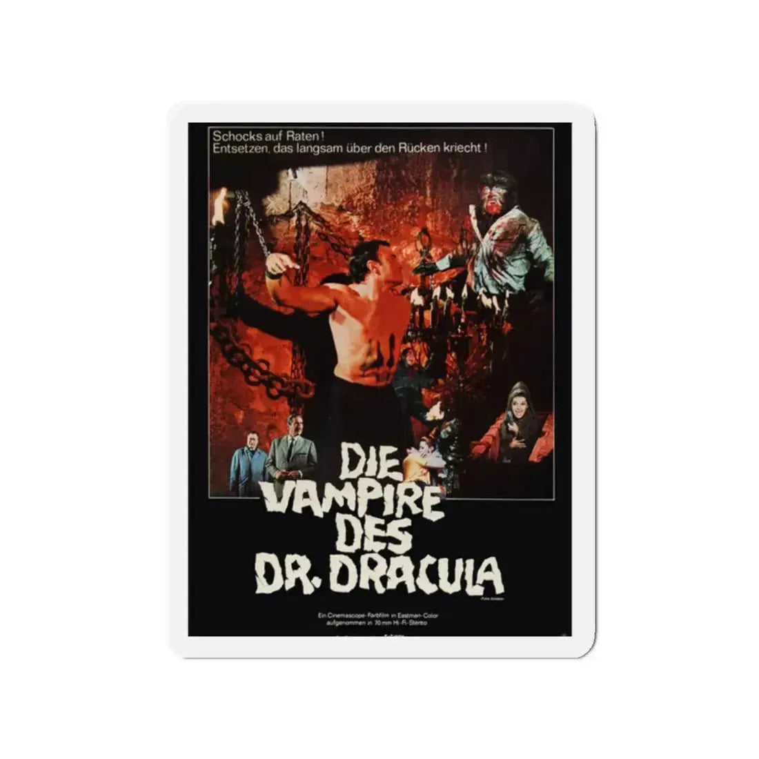 FRANKENSTEIN'S BLOODY TERROR (GERMAN) 1968 Movie Poster - Refrigerator Magnet 2 Inch - The Sticker Space