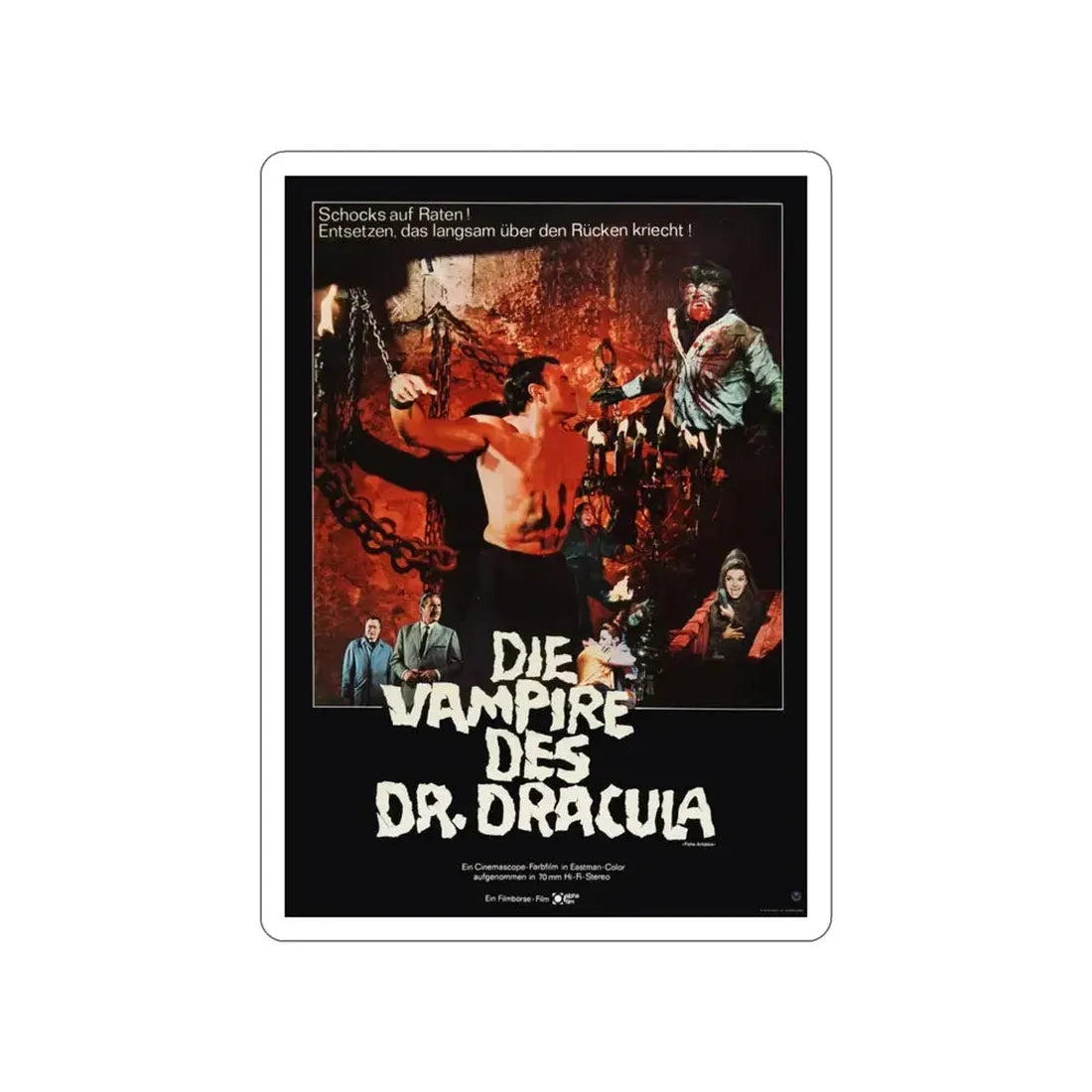 FRANKENSTEIN'S BLOODY TERROR (GERMAN) 1968 Movie Poster STICKER Vinyl Die-Cut Decal - The Sticker Space