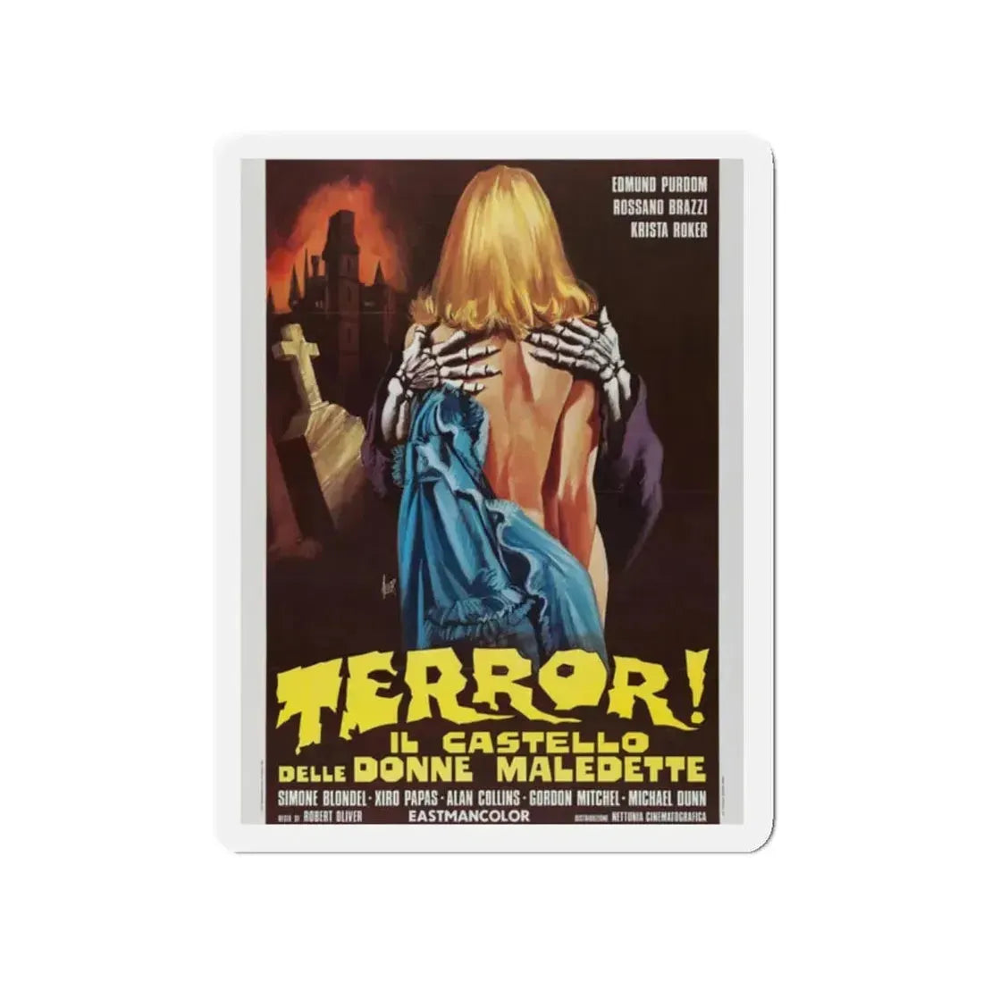 FRANKENSTEIN'S CASTLE OF FREAKS (ITALIAN) 1974 Movie Poster - Refrigerator Magnet 2 Inch - The Sticker Space