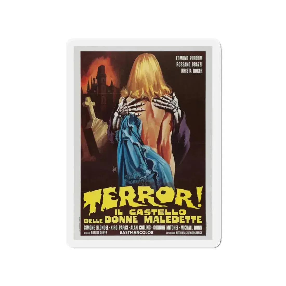 FRANKENSTEIN'S CASTLE OF FREAKS (ITALIAN) 1974 Movie Poster - Refrigerator Magnet 3 Inch - The Sticker Space