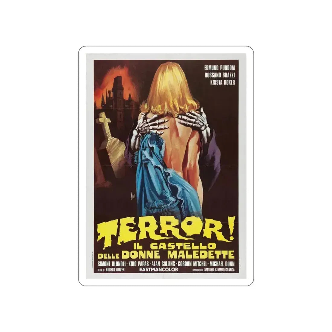 FRANKENSTEIN'S CASTLE OF FREAKS (ITALIAN) 1974 Movie Poster STICKER Vinyl Die-Cut Decal 5 Inch - The Sticker Space