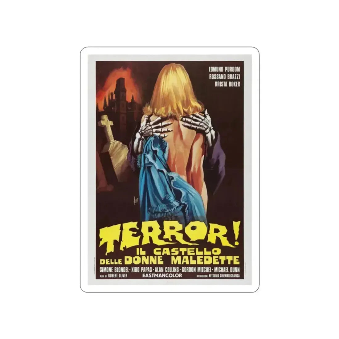 FRANKENSTEIN'S CASTLE OF FREAKS (ITALIAN) 1974 Movie Poster STICKER Vinyl Die-Cut Decal - The Sticker Space