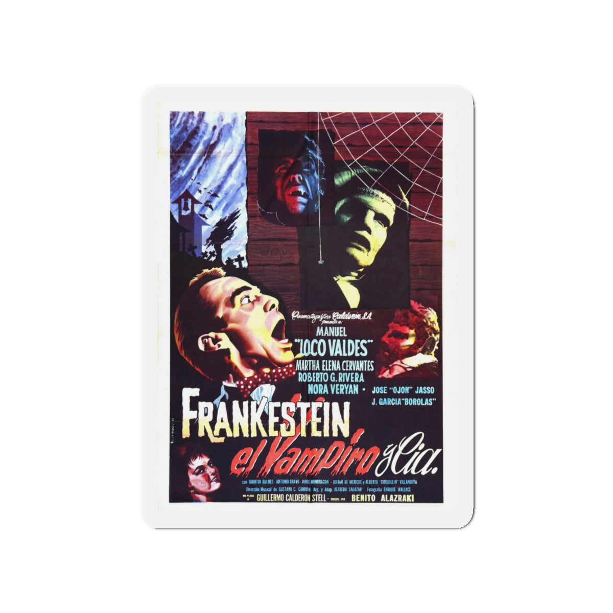 FRANKENSTEIN, THE VAMPIRE AND CO 1962 Movie Poster - Die-Cut Magnet-4" x 4"-The Sticker Space