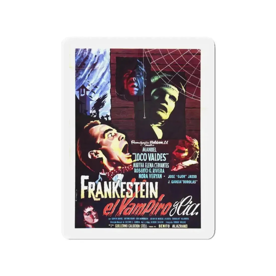 FRANKENSTEIN, THE VAMPIRE AND CO 1962 Movie Poster - Refrigerator Magnet - The Sticker Space