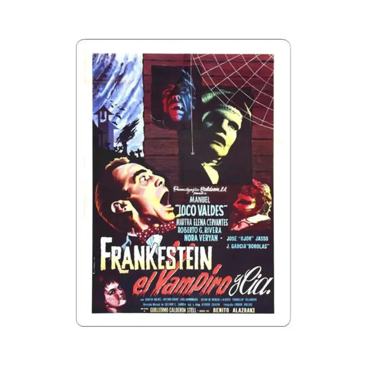 FRANKENSTEIN, THE VAMPIRE AND CO 1962 Movie Poster - STICKER Vinyl Kiss-Cut Decal 2 Inch White - The Sticker Space