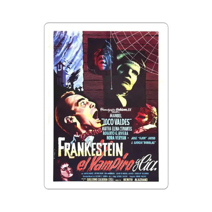 FRANKENSTEIN, THE VAMPIRE AND CO 1962 Movie Poster - STICKER Vinyl Kiss-Cut Decal 3 Inch White - The Sticker Space