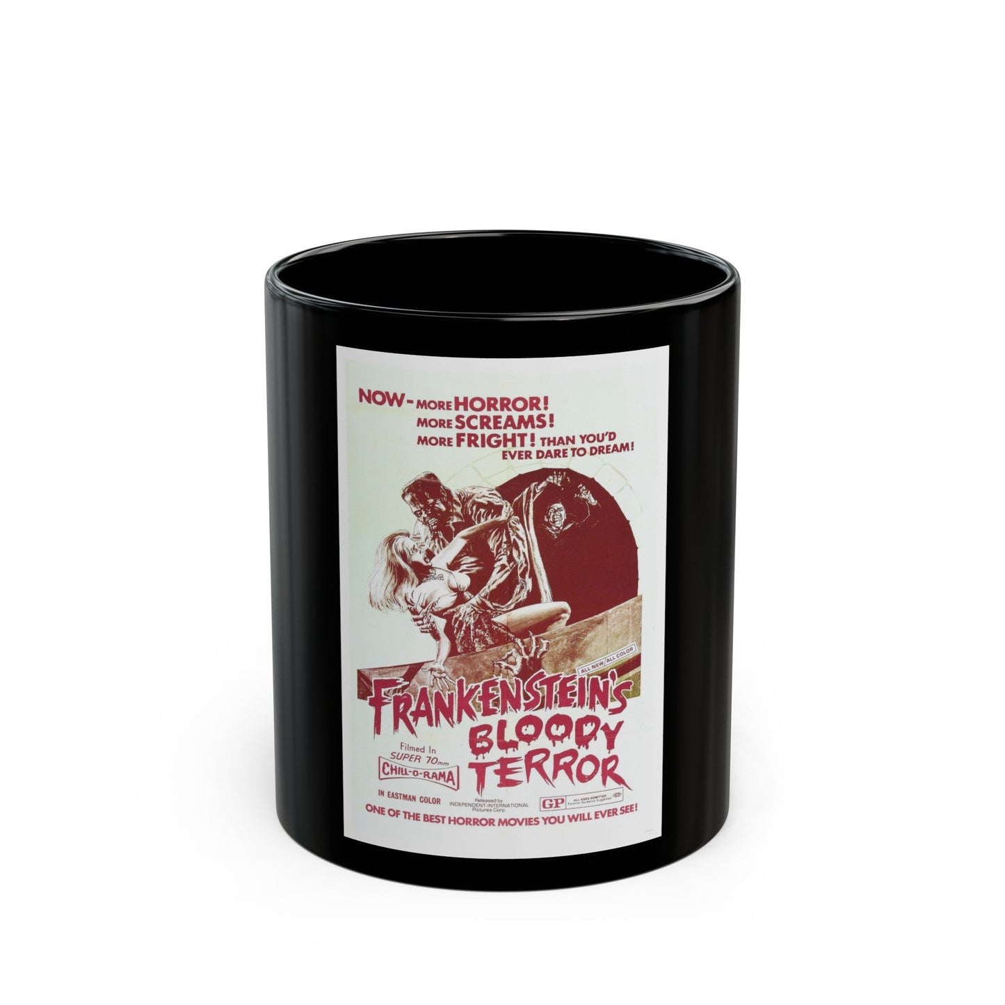 FRANKENSTEIN'S BLOODY TERROR 1968 Movie Poster - Black Coffee Mug-11oz-The Sticker Space