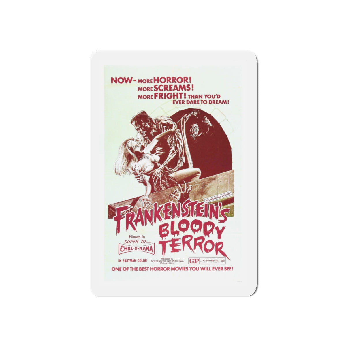 FRANKENSTEIN'S BLOODY TERROR 1968 Movie Poster - Die-Cut Magnet-5" x 5"-The Sticker Space